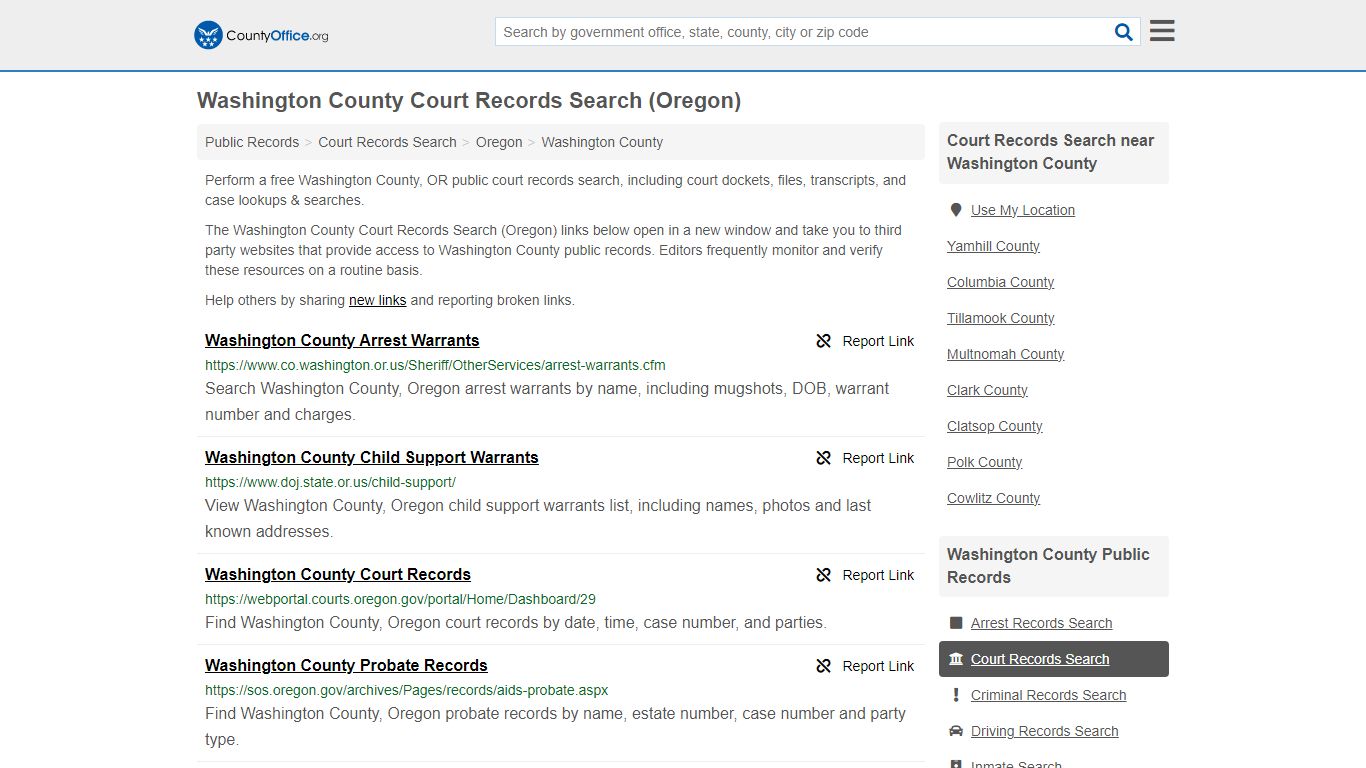 Washington County Court Records Search (Oregon) - County Office