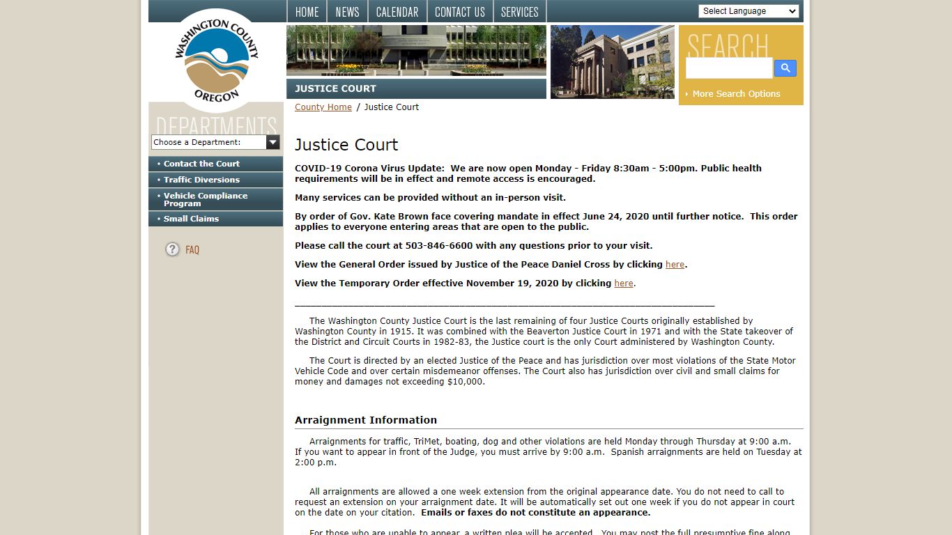 Justice Court - Washington County, Oregon